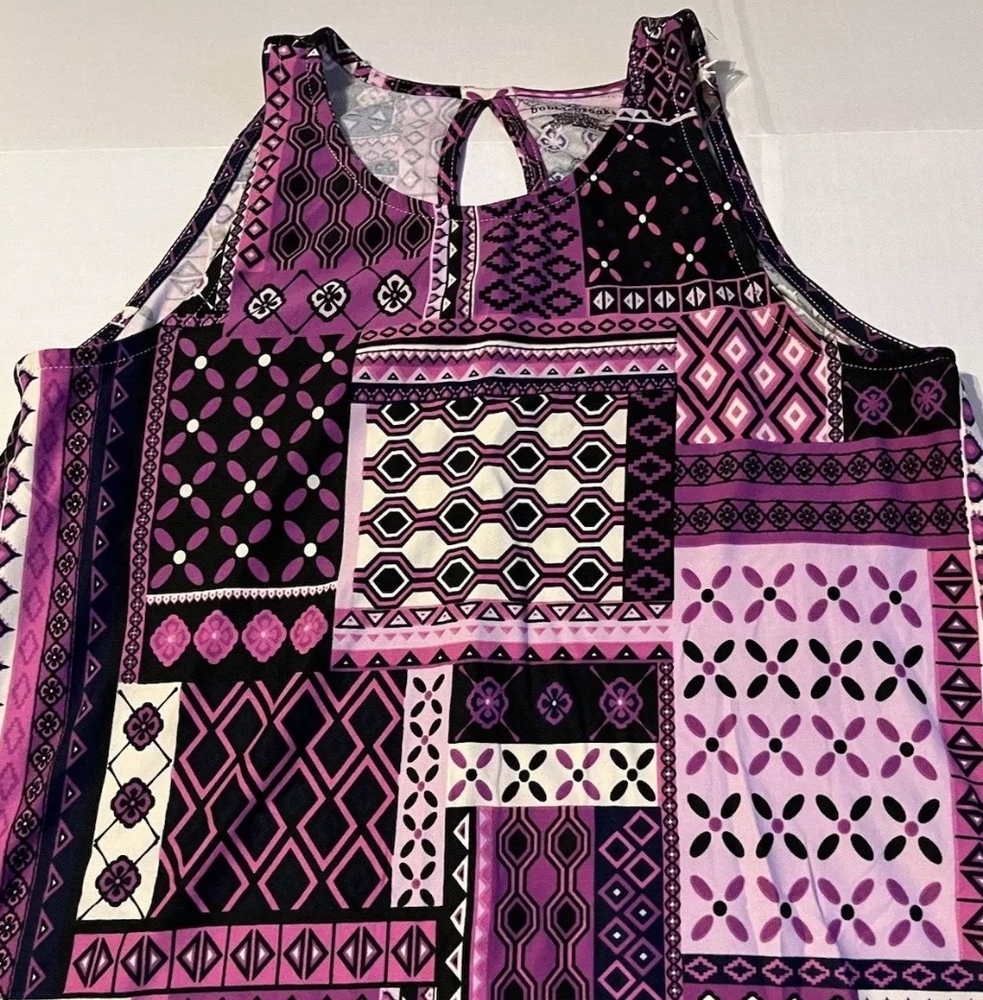 🩵 PATCHWORK Print Flowy Boho Print  Size Med - Picture 4 of 5